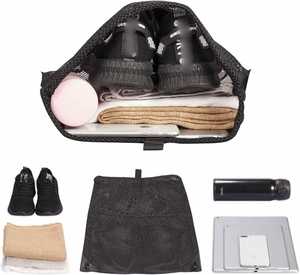 Bolsa de malla negra ecológica y transpirable con cordón para natación, camping, lavandería y pelotas - Product Image 5