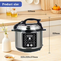 Harga pabrik alat rumah 6l 6l Multi Cooker listrik multifungsi penanak nasi bertekanan elektrik jambul perak