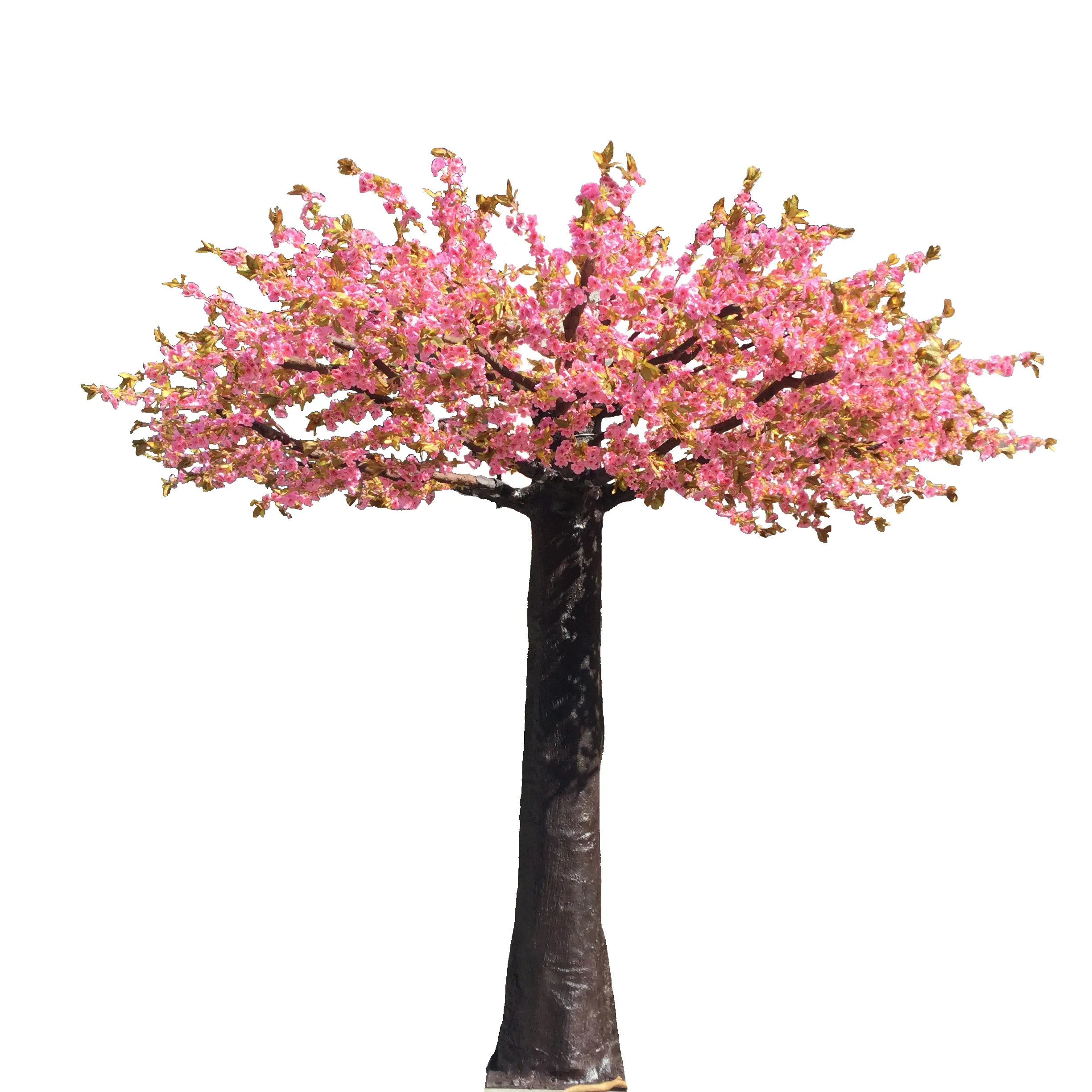 الاصطناعي الديكور الوردي زهر الكرز شجرة محور ، الحرير الزفاف شجرة الكرز في الأماكن المغلقة والهواء الطلق مشهد