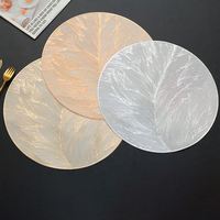 Napperons de table modernes de style créatif et luxueux, imperméables, décoratifs, antidérapants, en PVC réutilisable, diamètre 38 cm, pour table occidentale