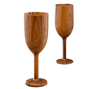 Verre à vin en bois artisanal écologique de qualité supérieure, réutilisable, 250 ml, gravure personnalisée, design moderne, directement de l'usine - Product Image 3