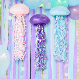Lanterna di Carta Fai-da-Te a Tema Sirena per Pasqua e Feste Estive in Spiaggia, Decorazioni da Parete per Primo Compleanno Bambine - Product Image 1