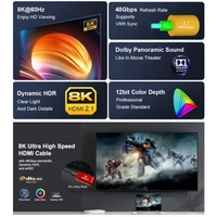 Câble Fibre Optique HDMI 2.1 AOC 8K60Hz 48Gbps Connecteur en Alliage de Zinc Haut de Gamme Câble Coaxial HD pour Téléviseur Moniteur
