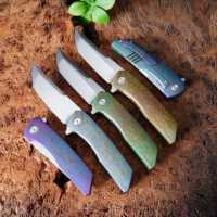 GT-T0075 Titanlegierung Oxidiertes Klappmesser VG-10 Keramikkugellager Taschenmesser Hochwertige Sammlermesser