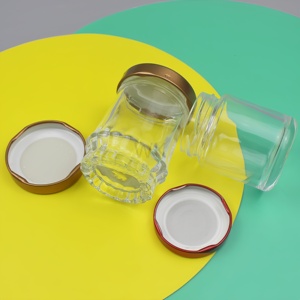 Gran oferta de <span class=keywords><strong>tarro</strong></span> de miel de forma redonda de 75ml de alta calidad, tarros de vidrio de embalaje de Nido de Pájaro vacío transparente con tapón de rosca - Product Image 5