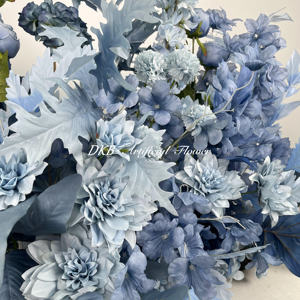 Usine livraison rapide mariage coureur allée haute qualité bleu soie miroir allée coureur mariage - Product Image 2