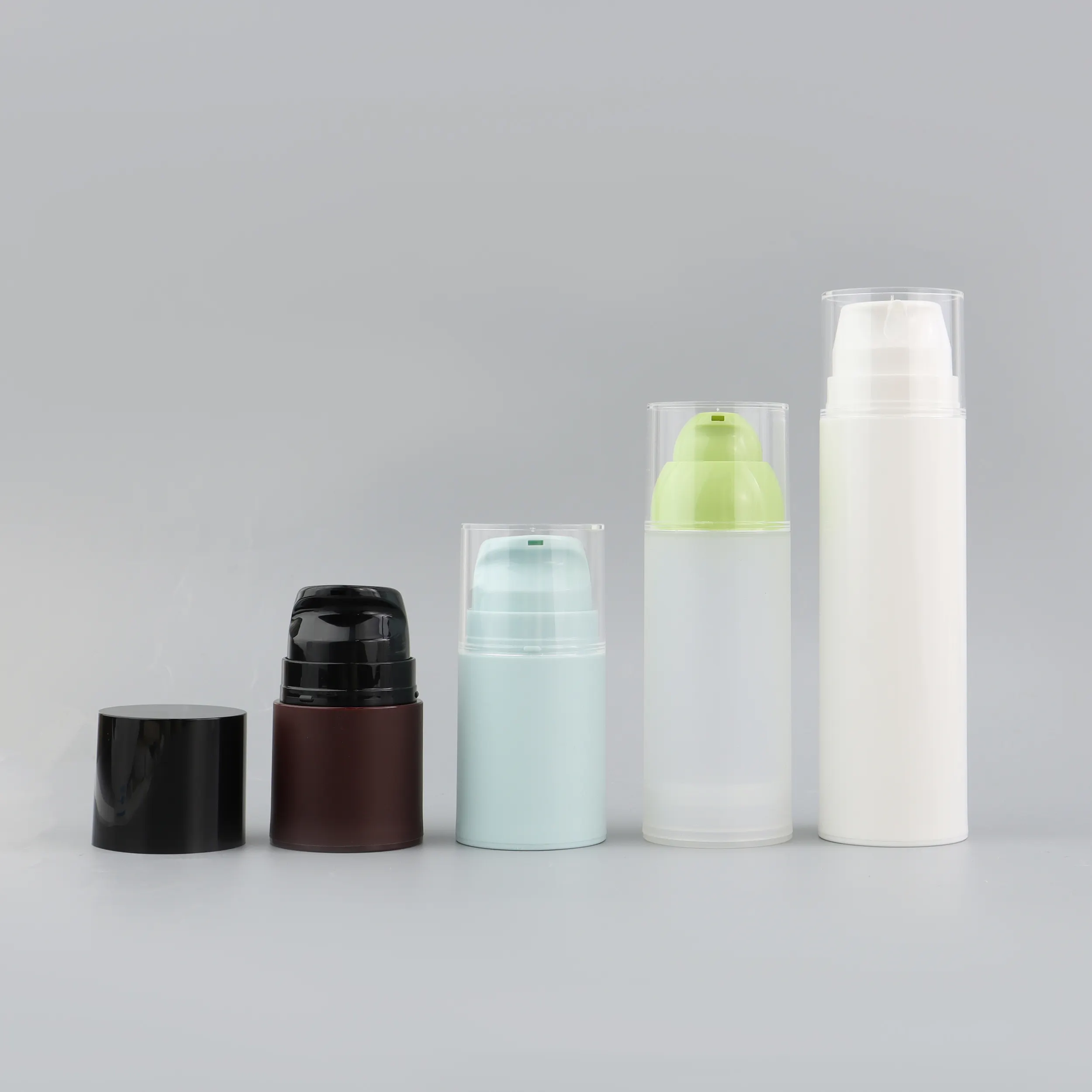 Kozmetik cilt bakımı ambalaj için 30ml 50ml 150ml PP plastik havasız pompa losyon şişesi 100ml