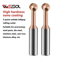 Fraise à queue sphérique en carbure enduit d'aluminium BOSSL pour CFRP, 4 cannelures, angle de hélice 35°, bord de coupe 50 mm, ODM OEM CNC