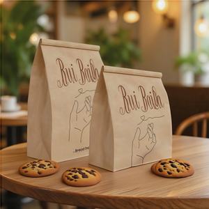 Printing logo Bread Cookies Doughnuts Croissant Pancake <b>Roll</b> Stickers Oil-proof <b>White</b> <b>Paper</b> Bags Restaurant Customers Like Them - Product Image 4