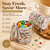 Boîte en étain à couvercle verrouillable personnalisable Jinyuanbao, récipient hermétique pour la conservation des aliments, boîte ronde en métal pour le stockage du thé/du café/des bonbons