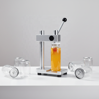 Machine de bouchage et de scellage semi-automatique à commande manuelle pour bouteilles de thé au lait avec couvercle à pression facile à ouvrir et levier de pression pour canettes