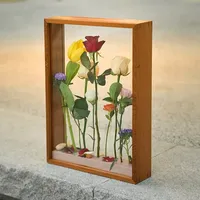 Cadre en bois massif de 5 cm de profondeur, double face, transparent, format A3 A4, boîte de présentation personnalisée pour fleurs séchées et spécimens