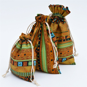 Oferta Especial: Bolsa de Almacenamiento de Estilo Étnico Wenwan para Joyería, Bolsita de Arpillera para Cuentas Budistas y Monedas, Pequeño Saquito de Algodón para Calcetines al por Mayor - Product Image 4