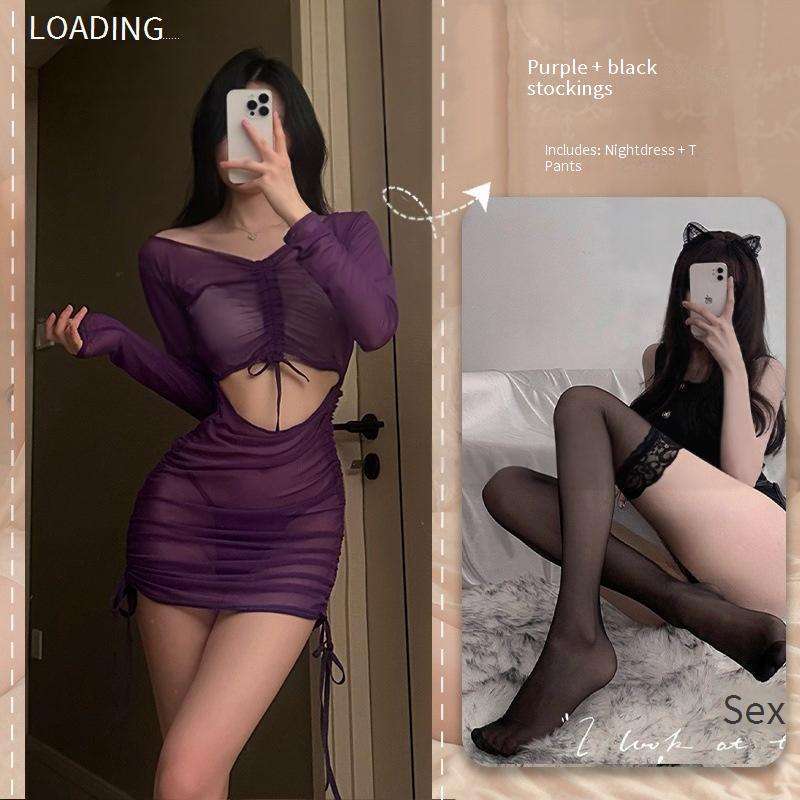 Purple + black stockings