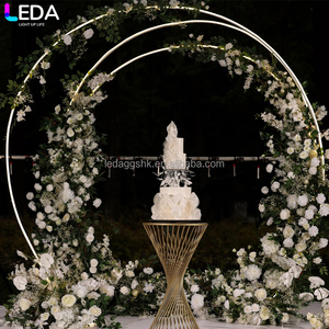 LEDA Wedding Decoration Factory Direct Modern Outdoor Round Arch White Iron Hanging Flower <b>Backdrop</b> - Product Image 3