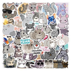 55 pièces mignon fourrure souris Chinchilla <span class=keywords><strong>Stickers</strong></span> <span class=keywords><strong>muraux</strong></span> PVC Graffiti décalcomanies pour la décoration de la maison pour bagages tasse Scooter en gros pour les enfants - Product Image 1