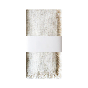 Servilletas de Lino 100% Premium Hechas a Mano con Monograma Bordado y Borlas Reutilizables Estilo Vintage Cuadrado para Uso en el Hogar y en Aviones - Product Image 5