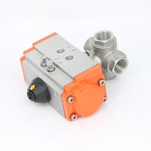 Vanne à bille à quatre voies en acier inoxydable 304 Q616F-16P, filetage pneumatique, double L interne, plusieurs spécifications, vanne de commutation - Product Image 2