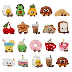 Patchs thermocollants brodés Thé au lait, Donut, Ananas, Avocat, Œuf, Pain pour vêtements d'enfants - Product Image 1