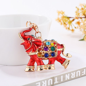 <span class=keywords><strong>CIFU</strong></span> XHJ--007 Nuevo Llavero de Elefante de Guerra de Aleación Metálica de Arte Moderno Transfronterizo, Diseño 3D con Efecto de Gota de Aceite y Diamantes de Imitación, Regalo Pequeño de Gran Venta - Product Image 2