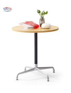 Tối giản không đối xứng hình dạng kỳ lạ nhà văn phòng phòng khách khu vực ăn uống chân kim loại đầu giường màu trắng bên bàn - Product Image 5