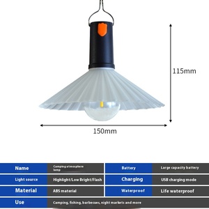 Luz de Emergencia Recargable Multifuncional para Camping, Puestos de Mercado Nocturno, Decoración de Jardín, Luz Totalmente Brillante y Media Brillante - Product Image 6