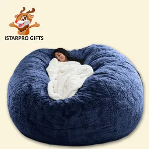 ISTARPRO 선물 콩 가방 의자 거대한 플란넬 커버 충전 가구 침대 큰 소파 침대 6ft beanbag 커버 거실 소파