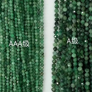 Fatingna Natural Smooth <strong>Emerald</strong> Stone <strong>Beads</strong> 2mm 3mm 4mm Green Gemstone Faceted High Quality Fashionable Jewelry Making Material - Product Image 1