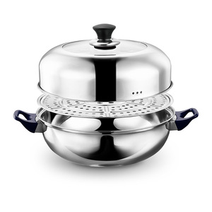 Deshilang Stainless Steel <b>Steamer</b> 2 Tier With Rack For Buns And Soup Pot Household Use - Product Image 4