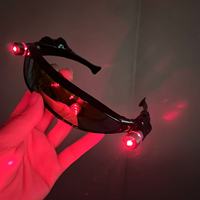 Lunettes LED laser rouge et vert, lunettes lumineuses pour DJ, technologie futuriste, lunettes LED pour boîte de nuit, cadeaux pour Halloween et Noël