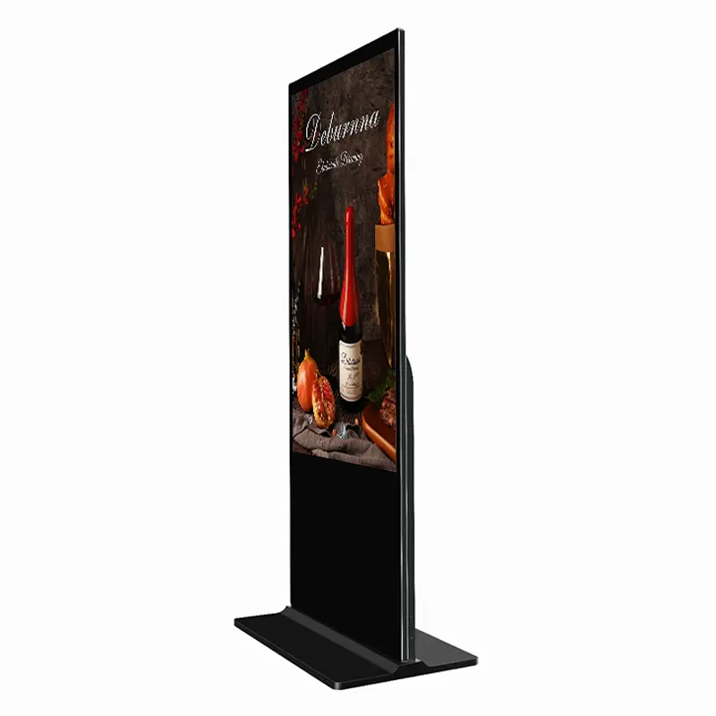 Tela vertical para máquina de publicidade, vídeo personalizado de 32/43/49/55/65 polegadas, imagem interna, display de chão para publicidade