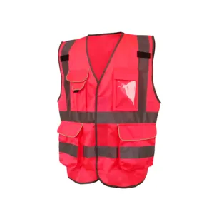 LX an ninh vest làm việc phản chiếu an toàn vest vàng đen đỏ phản chiếu Hi VIS quần áo với túi