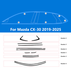 <span class=keywords><strong>Accesorios</strong></span> Personalizados para Automóviles, Moldura Decorativa Negra para Ventanas de Puerta Cromada, Tira Decorativa para <span class=keywords><strong>Mazda</strong></span> <span class=keywords><strong>CX</strong></span>-<span class=keywords><strong>30</strong></span> 2019-2025 - Product Image 5