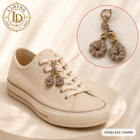 Breloques de chaussures en alliage de zinc plaqué or, faites à la main, avec nœuds de cordon tressé, décorations pour lacets de baskets, breloques personnalisées, vente en gros directe usine