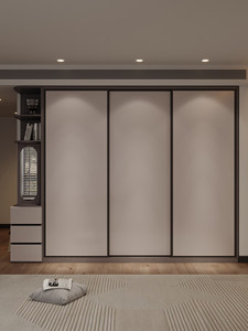 Armoire coulissante en bois au design moderne, personnalisable, pour chambre à coucher, avec étagères <span class=keywords><strong>de</strong></span> présentation, armoire design, solide - Product Image 3