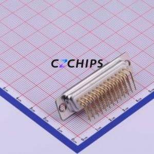 GDM25F-7.2mm90 D-Sub/VGA Connector Bent Lead Through Hole Connector Standard D-Sub Female 25P Right Angle Insert - Product Image 2