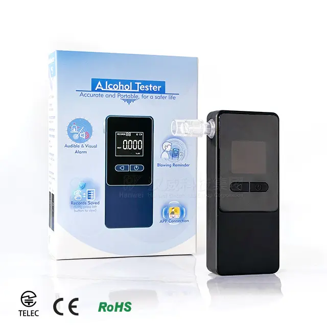 Penggunaan pribadi breathalyzer alkohol tester nafas pemeriksa alkohol alkomaty Bluetooth App AT808