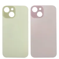 Pour IPhone 14 15 16 Plus couvercle arrière en verre boîtier de remplacement couvercle de batterie grand trou verre arrière