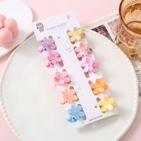 10pcs Grosir Jepit Rambut Mini Bintang Plastik Korea Warna-warni untuk Wanita, Anak Perempuan, dan Anak-anak, Aksesoris Rambut Bunga Manis, Perhiasan