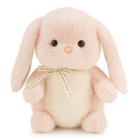 Peluche lapin mignon aux longues oreilles, crème, avec rembourrage en coton PP écologique et doublure en maille - Jouet en peluche lapin