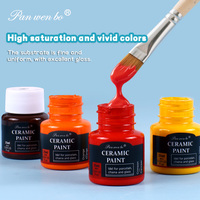 Peinture céramique Panwenbo 12x25ml, peinture professionnelle non toxique résistante aux hautes températures, ensemble de peinture pour porcelaine, verre et céramique