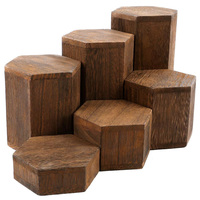Présentoir hexagonal en bois 6 pièces pour bijoux et accessoires Risers d'affichage de figurines en bois