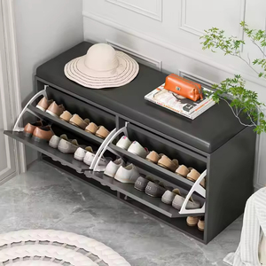 Modern MDF <b>Shoe</b> Rack Footstool Cushion <b>Space</b>-<b>Saving</b> Foldable Home Hospital Hotel Use - Product Image 2