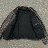 Veste de course Nascar en cuir rétro personnalisée de haute qualité OEM avec patch brodé pour hommes