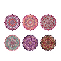 Sous-plat en céramique résistant à la chaleur, imprimé style bohème espagnol, motif mandala italien, personnalisable par sublimation