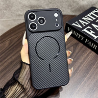 Étui de protection antichoc en PC texturé fibre de carbone mat pour iPhone 18 Pro Max 17 16 15 14 13
