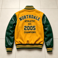 Veste universitaire en laine et cuir personnalisée pour hommes, veste de baseball avec patchs en chenille, fabricant OEM ODM de vêtements streetwear