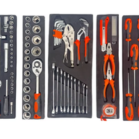 Ensemble de 85 outils robustes pour garage et atelier domestique, comprenant un coffret à outils cantilever et un kit de clés à douilles industrielles