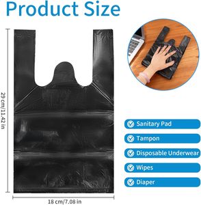 Bolsas de Residuos Sanitarios Huamaohengchun con Asas para Productos Femeninos, Higiene, Tampones, Pañales, Menstruación, Negras - Product Image 5