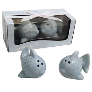 Ywbeyond Spiaggia tema di Nozze di prendere via i regali di <span class=keywords><strong>Ceramica</strong></span> vaso di Spezie Baciare Pesce Sale e Pepe Shaker - Product Image 1